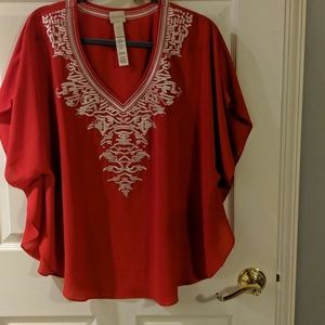 Poncho style top. One size fits all